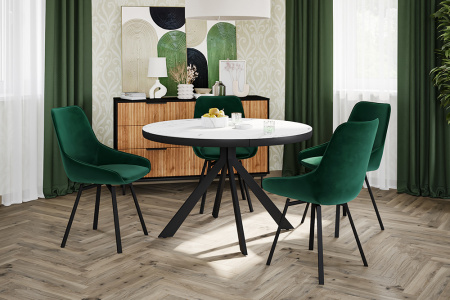 Стол LEON 120 (LEON 120 MRB PL CER, BK) LEON 120